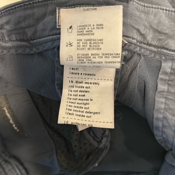 Mason’s cropped cargo pants in blue with orange lace belt - Picture 11 of 13